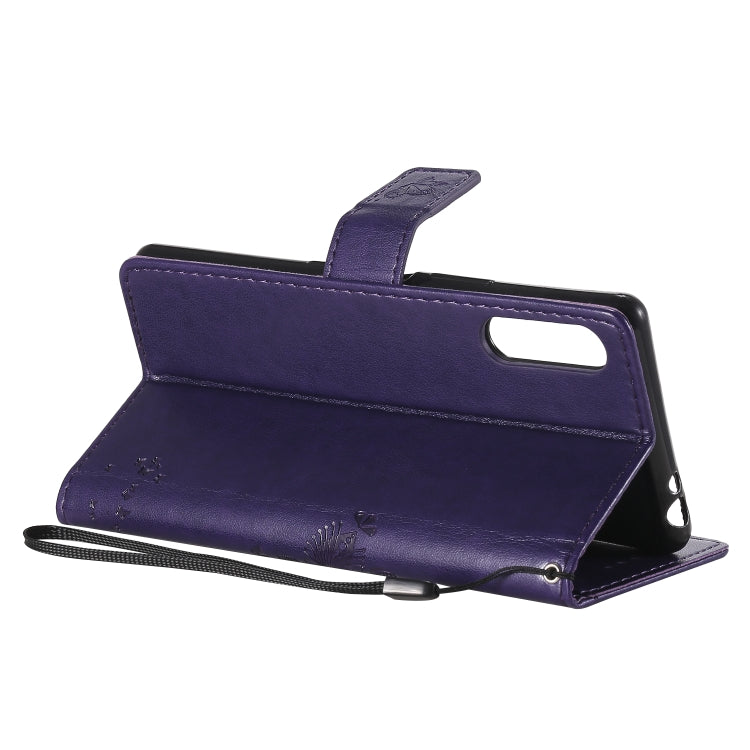 For Sony Xperia L4 Tree & Cat Embossed Pattern Horizontal Flip Leather Case with Holder & Card Slots & Wallet & Lanyard