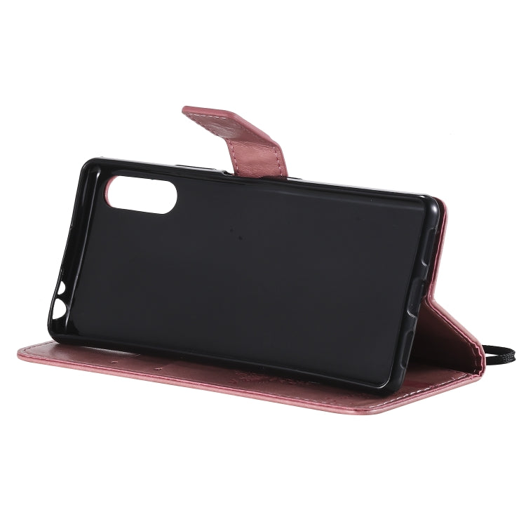 For Sony Xperia L4 Tree & Cat Embossed Pattern Horizontal Flip Leather Case with Holder & Card Slots & Wallet & Lanyard