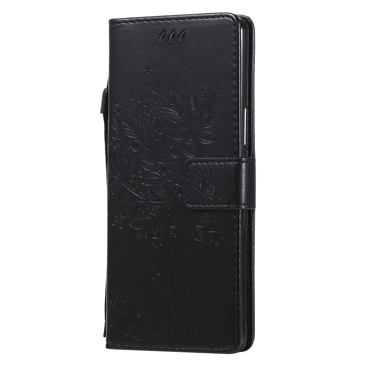 For Sony Xperia L4 Tree & Cat Embossed Pattern Horizontal Flip Leather Case with Holder & Card Slots & Wallet & Lanyard