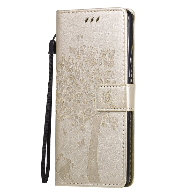 For Sony Xperia L4 Tree & Cat Embossed Pattern Horizontal Flip Leather Case with Holder & Card Slots & Wallet & Lanyard