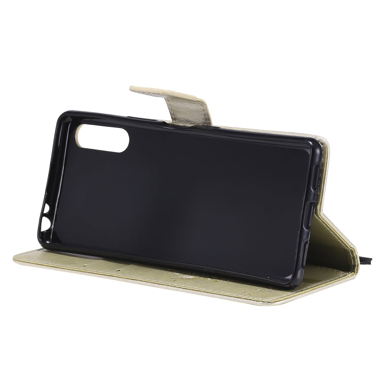 For Sony Xperia L4 Tree & Cat Embossed Pattern Horizontal Flip Leather Case with Holder & Card Slots & Wallet & Lanyard