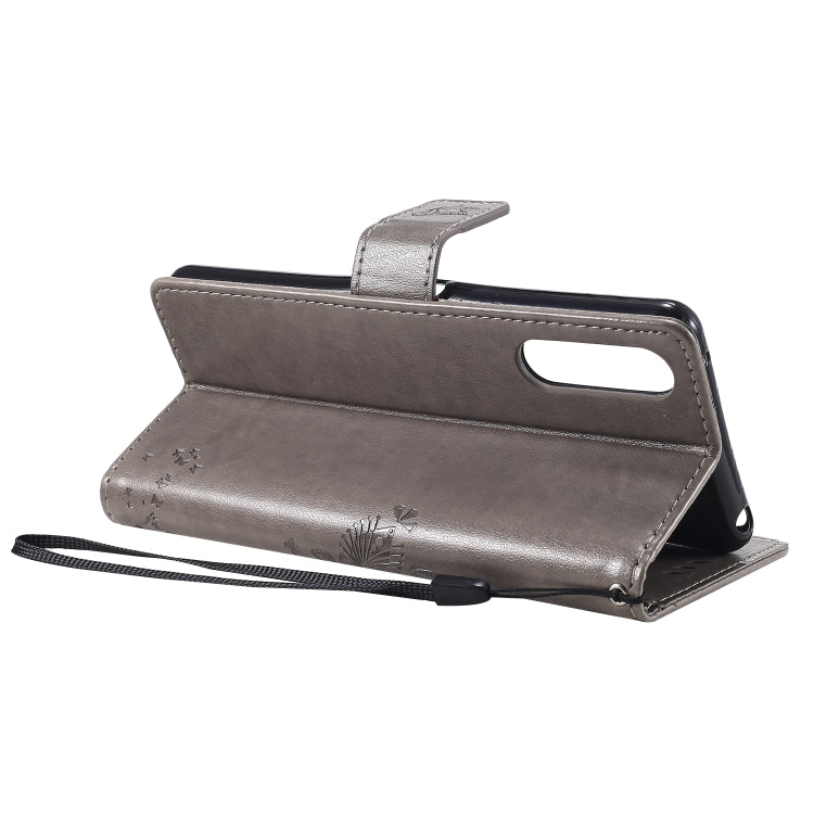 For Sony Xperia 10 II Tree & Cat Embossed Pattern Horizontal Flip Leather Case with Holder & Card Slots & Wallet & Lanyard