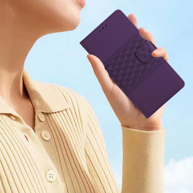 For iPhone 16e / 17e Diamond Embossed Skin Feel Leather Phone Case