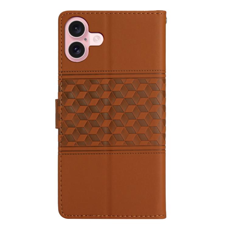 For iPhone 17 Diamond Embossed Skin Feel Leather Phone Case