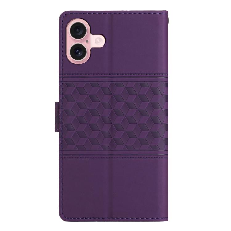 For iPhone 17 Diamond Embossed Skin Feel Leather Phone Case
