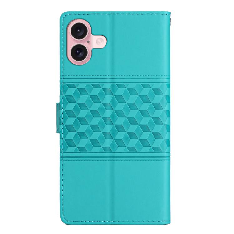 For iPhone 17 Diamond Embossed Skin Feel Leather Phone Case