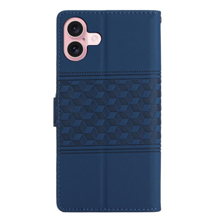 For iPhone 17 Diamond Embossed Skin Feel Leather Phone Case