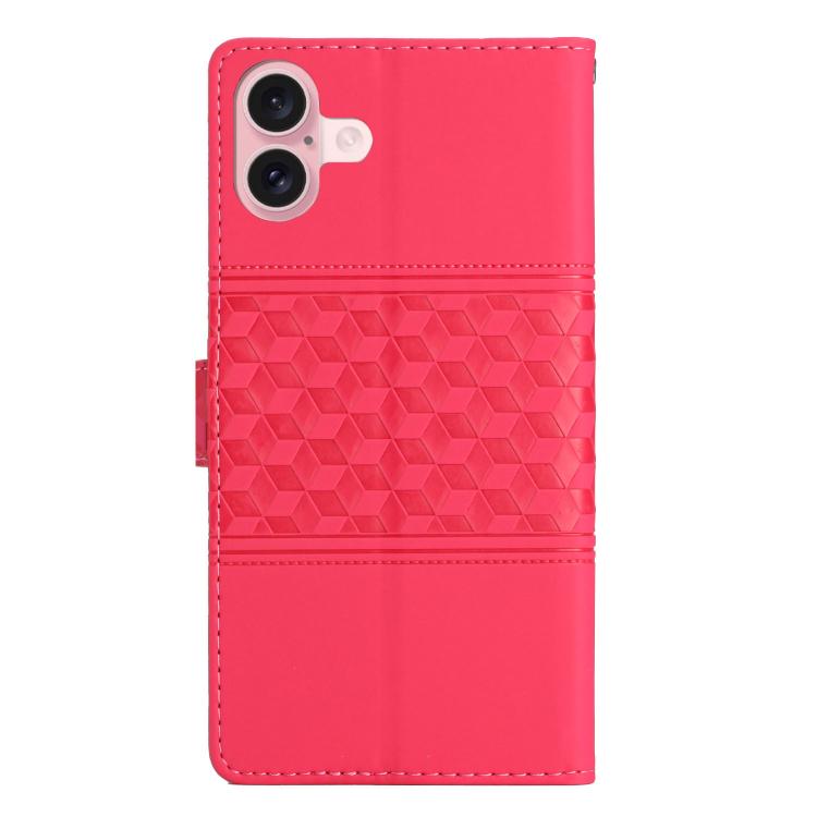 For iPhone 17 Diamond Embossed Skin Feel Leather Phone Case