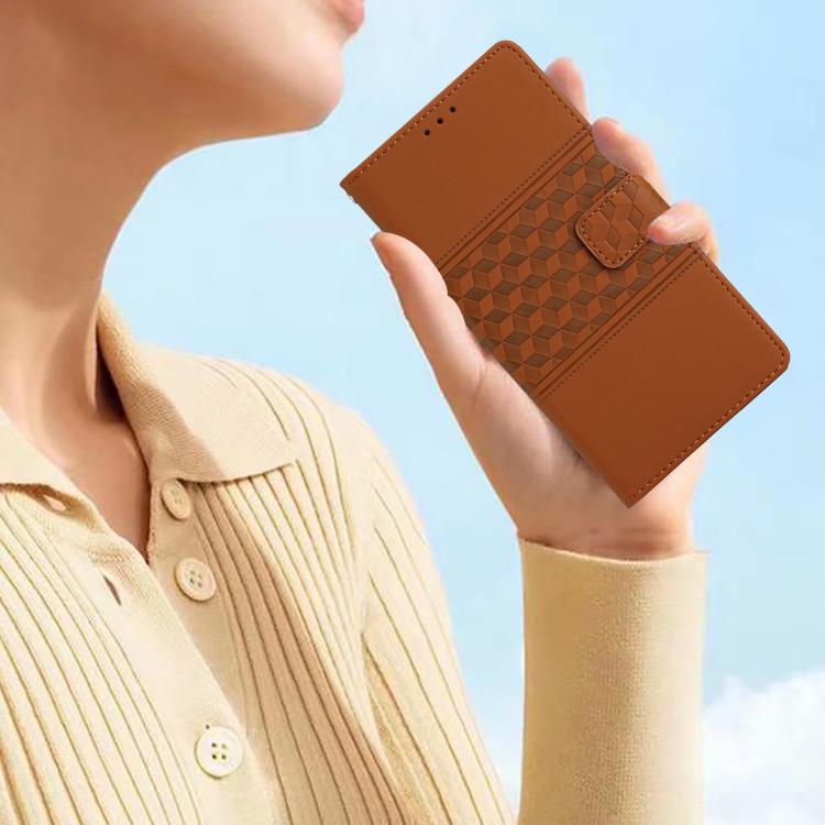 For iPhone 17 Pro Diamond Embossed Skin Feel Leather Phone Case
