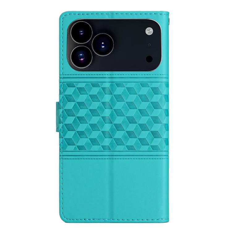 For iPhone 17 Pro Diamond Embossed Skin Feel Leather Phone Case