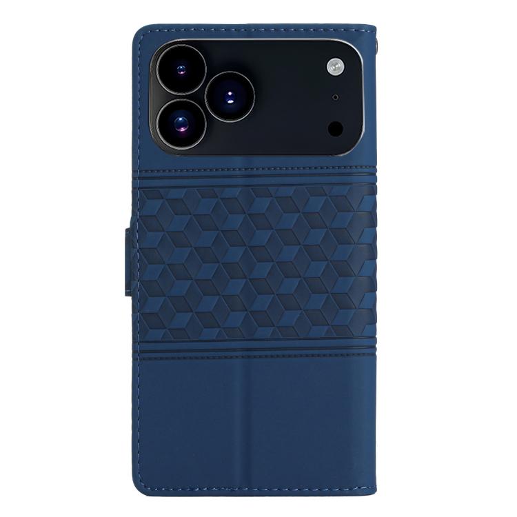 For iPhone 17 Pro Diamond Embossed Skin Feel Leather Phone Case