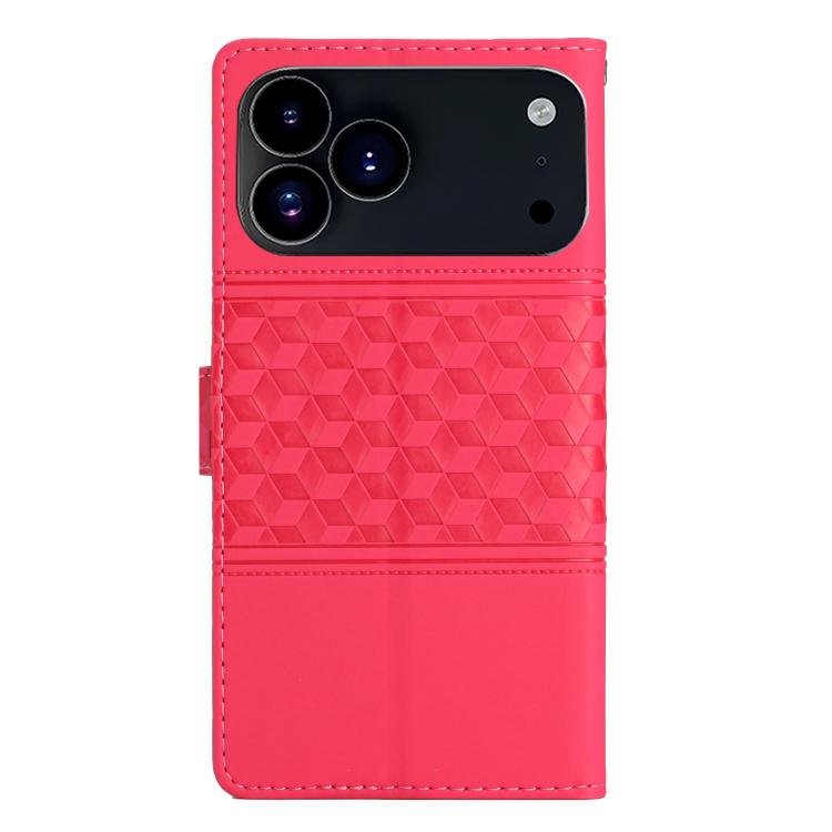 For iPhone 17 Pro Diamond Embossed Skin Feel Leather Phone Case