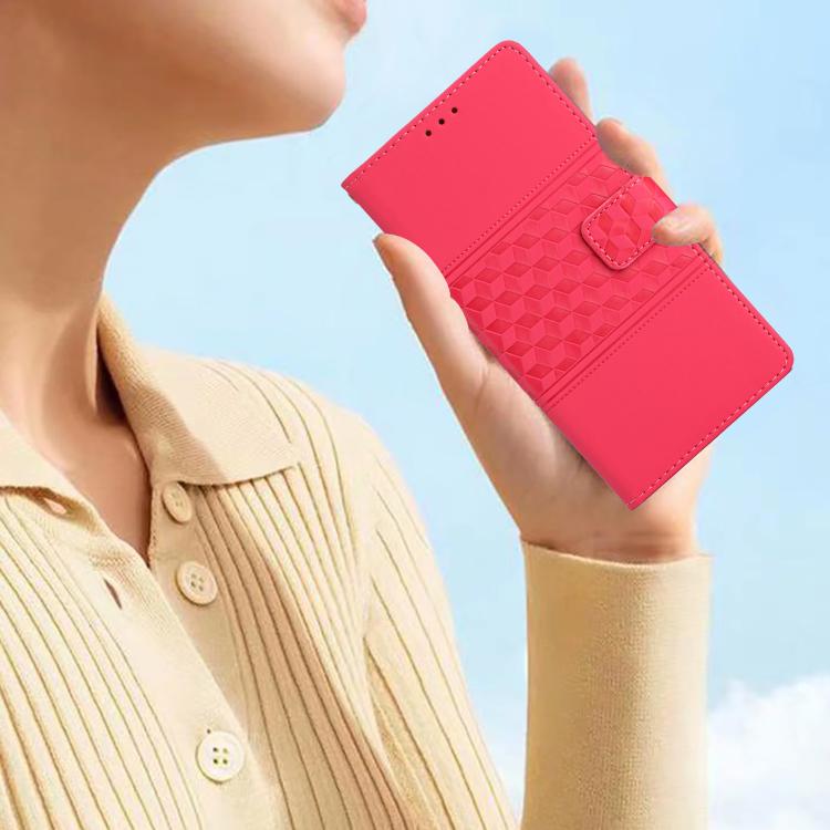 For iPhone 17 Pro Diamond Embossed Skin Feel Leather Phone Case