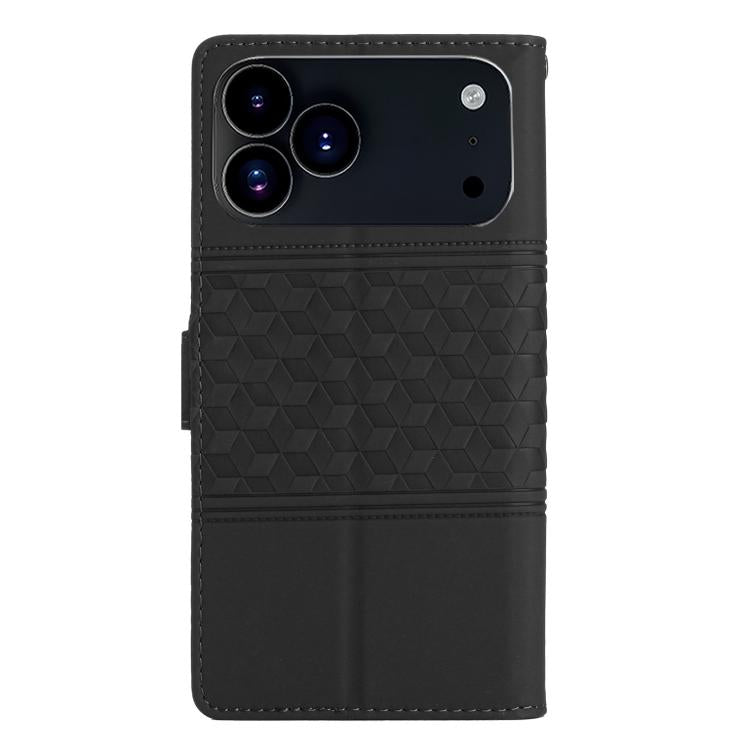 For iPhone 17 Pro Diamond Embossed Skin Feel Leather Phone Case