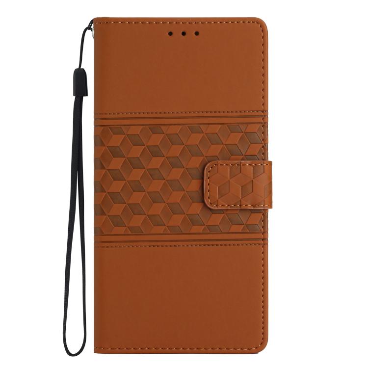 For iPhone 17 Pro Max Diamond Embossed Skin Feel Leather Phone Case