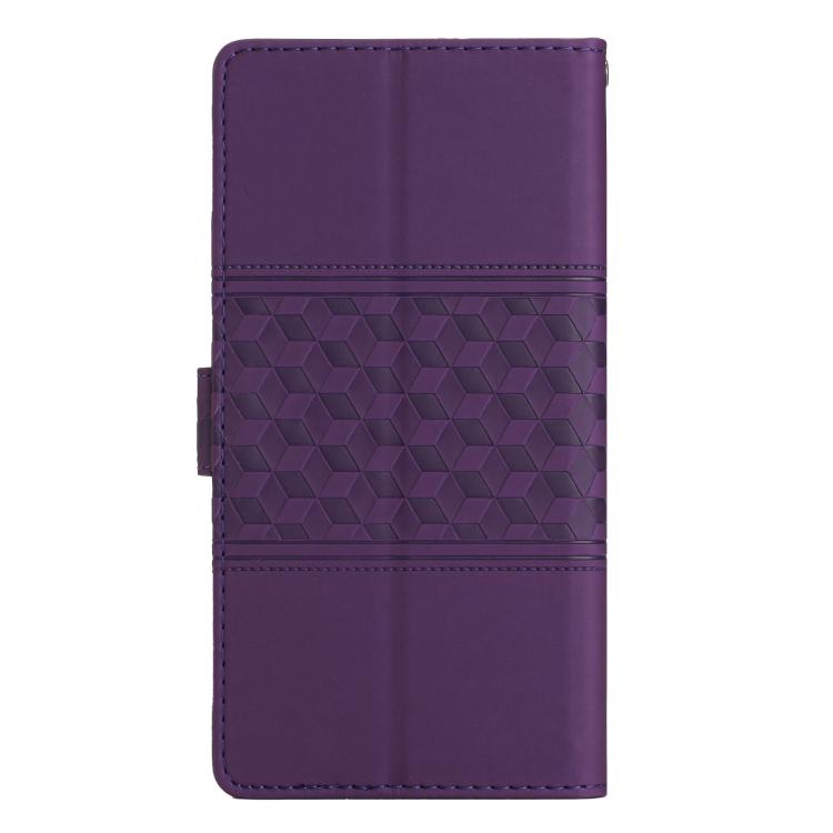 For iPhone 17 Pro Max Diamond Embossed Skin Feel Leather Phone Case
