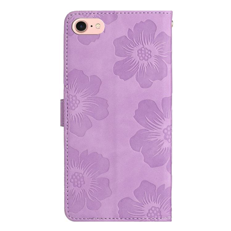 For iPhone 16e / 17e Flower Embossing Pattern Leather Phone Case