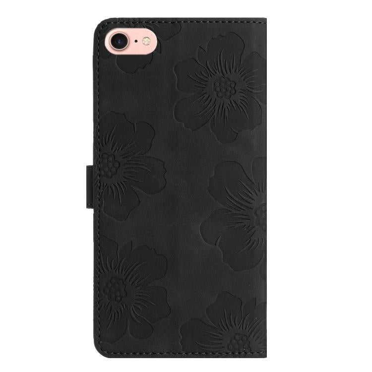 For iPhone 16e / 17e Flower Embossing Pattern Leather Phone Case