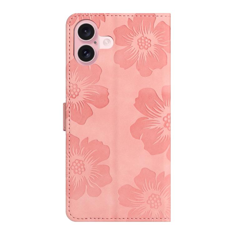 For iPhone 17 Flower Embossing Pattern Leather Phone Case