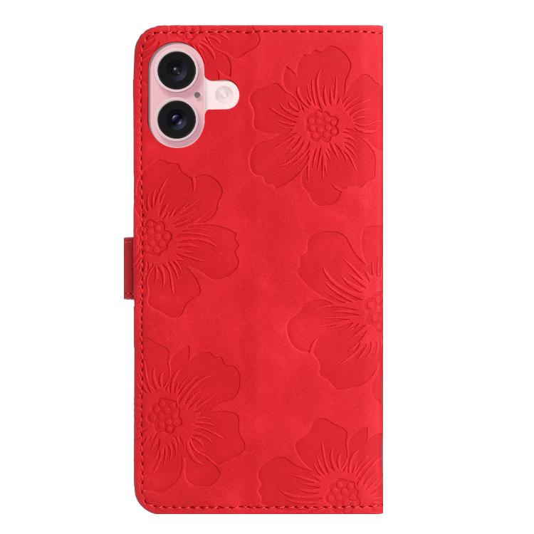 For iPhone 17 Flower Embossing Pattern Leather Phone Case
