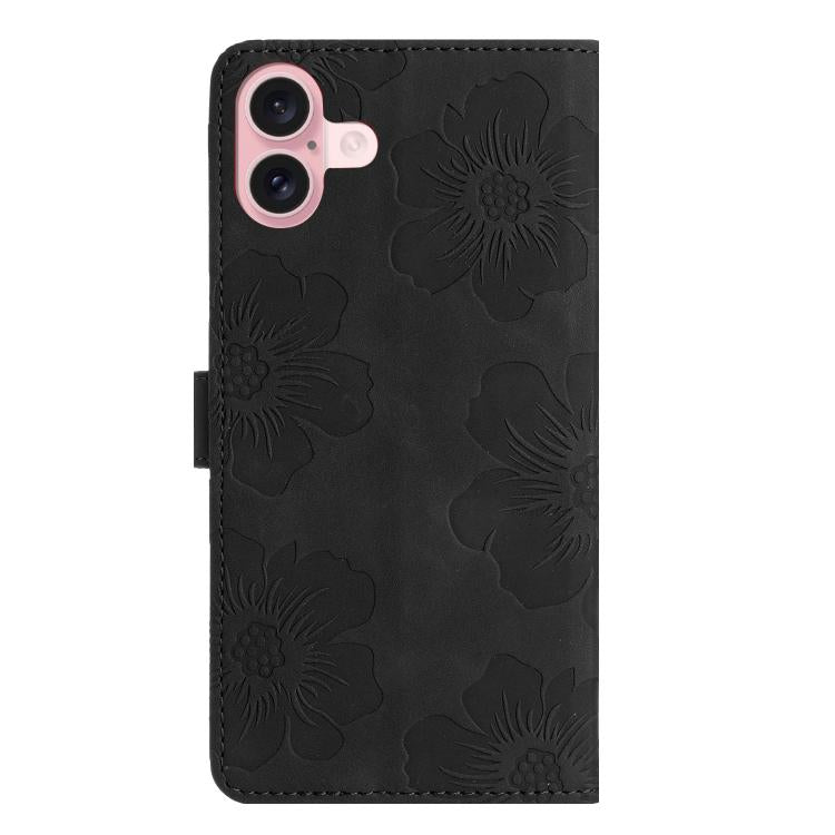 For iPhone 17 Flower Embossing Pattern Leather Phone Case