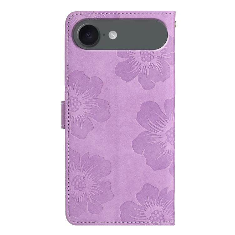 For iPhone Air Flower Embossing Pattern Leather Phone Case