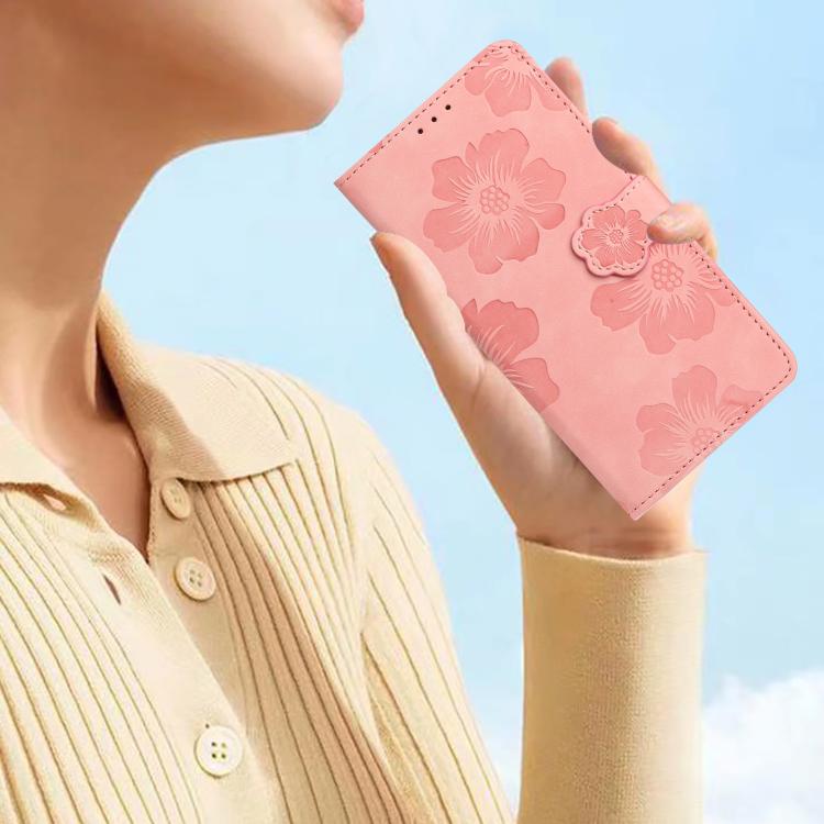 For iPhone Air Flower Embossing Pattern Leather Phone Case