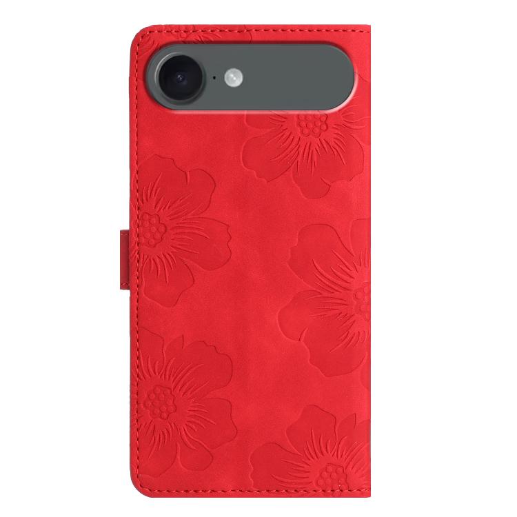 For iPhone Air Flower Embossing Pattern Leather Phone Case