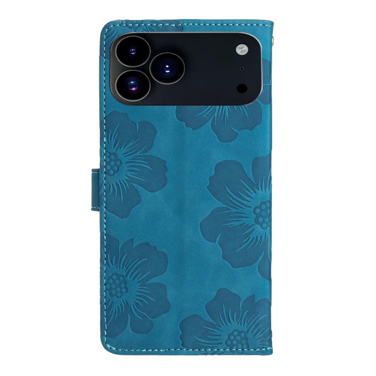 For iPhone 17 Pro Flower Embossing Pattern Leather Phone Case