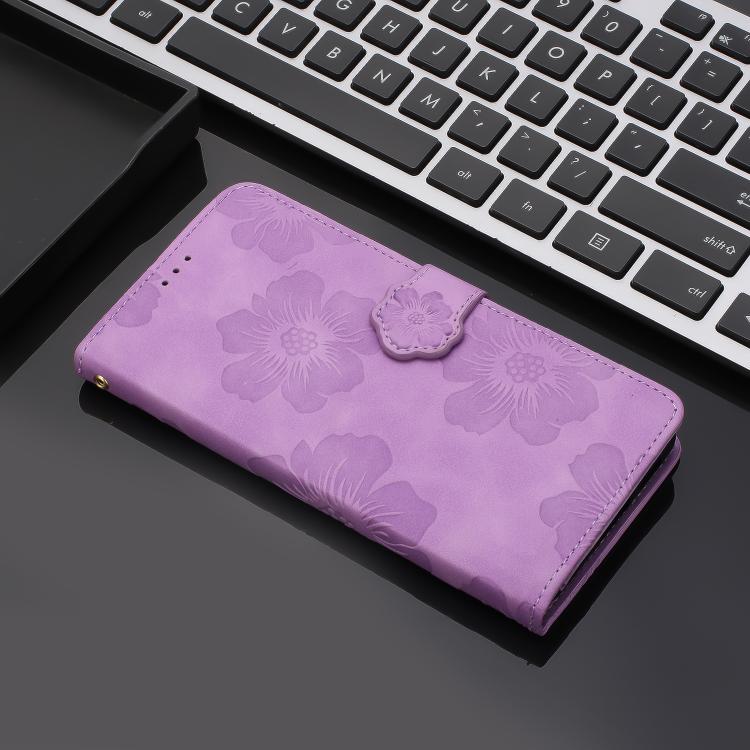 For iPhone 17 Pro Max Flower Embossing Pattern Leather Phone Case