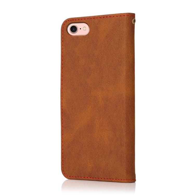 For iPhone 16e / 17e Dual-color Stitching Leather Phone Case