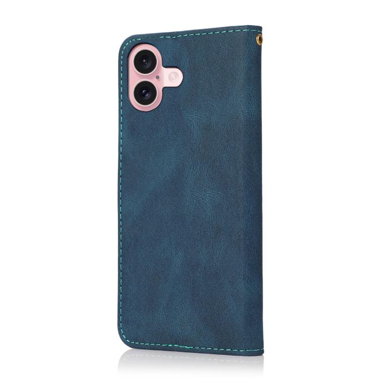 For iPhone 17 Dual-color Stitching Leather Phone Case