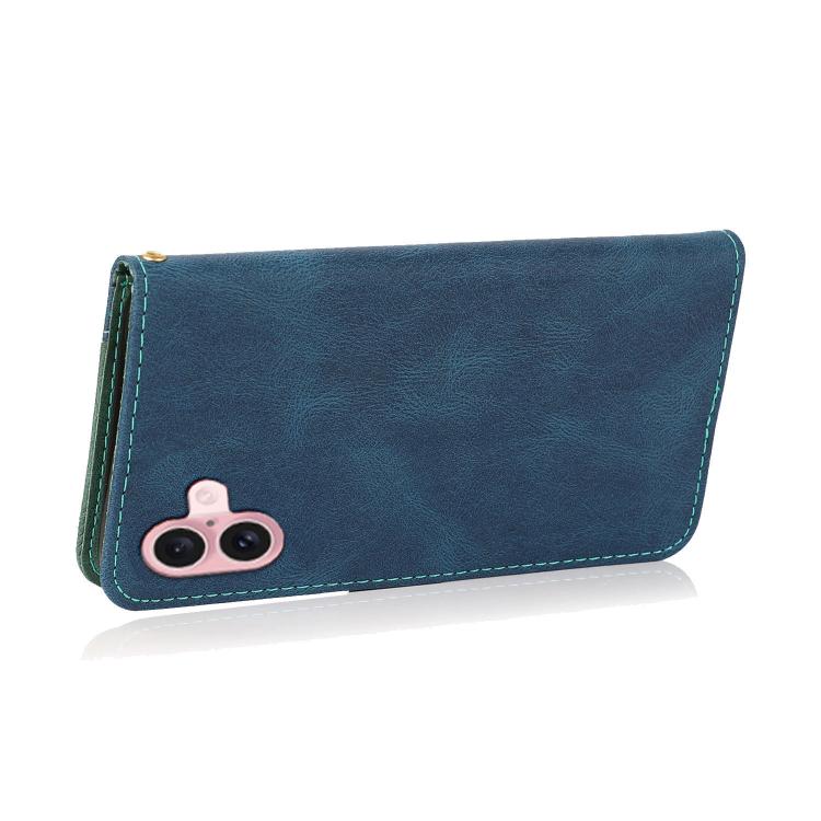For iPhone 17 Dual-color Stitching Leather Phone Case