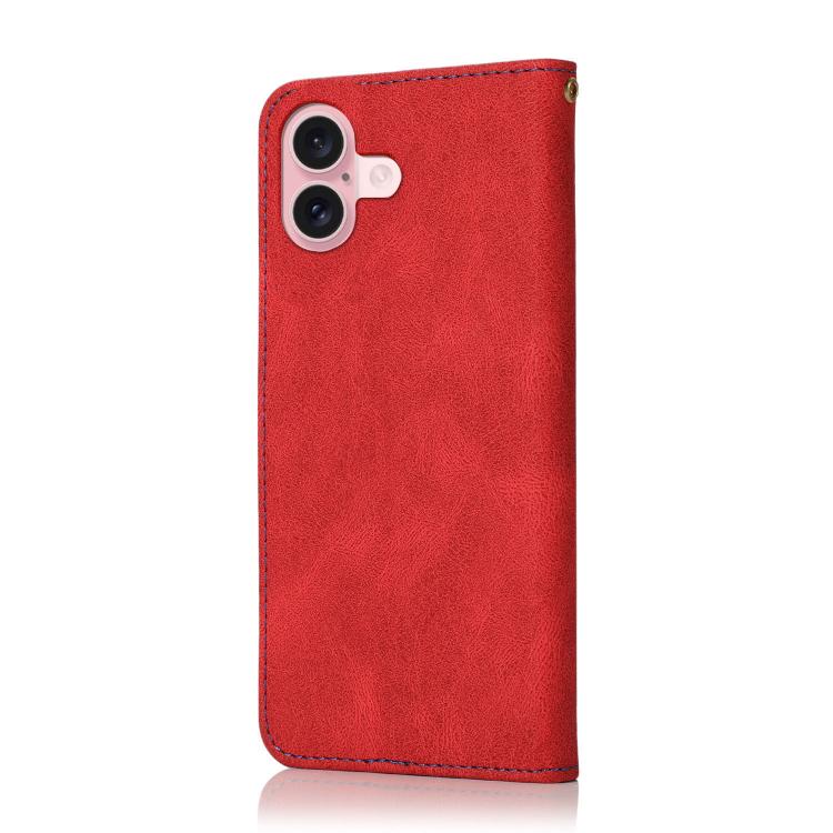 For iPhone 17 Dual-color Stitching Leather Phone Case