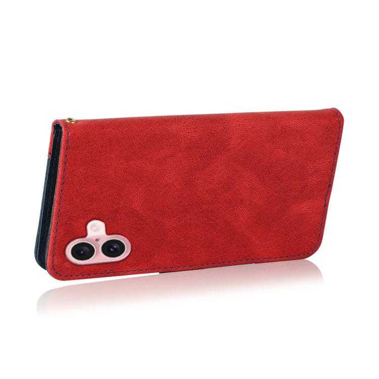 For iPhone 17 Dual-color Stitching Leather Phone Case