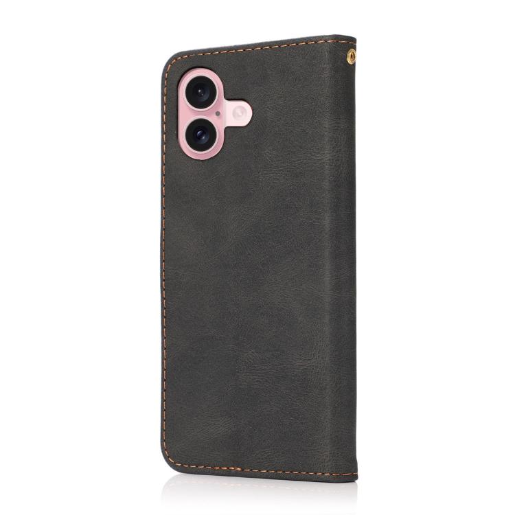 For iPhone 17 Dual-color Stitching Leather Phone Case