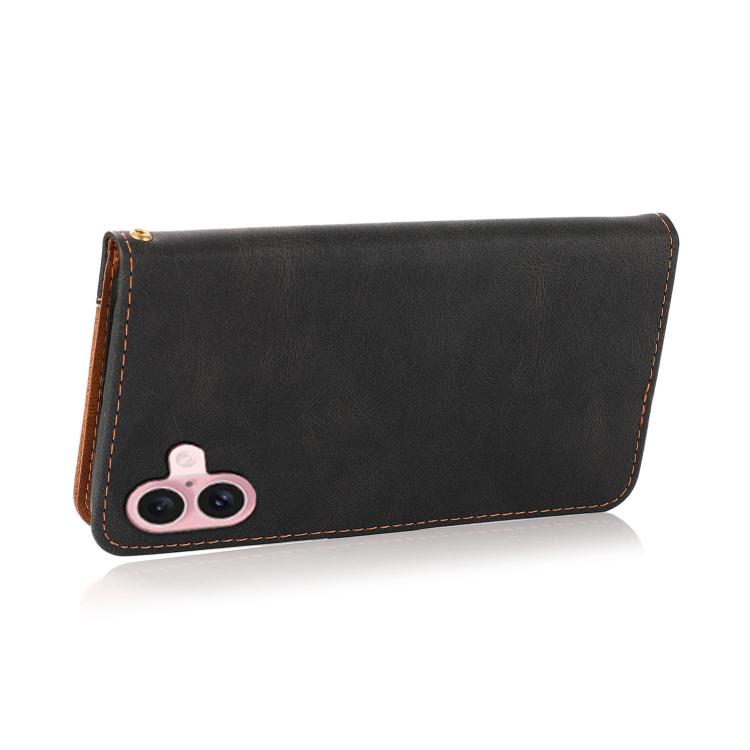 For iPhone 17 Dual-color Stitching Leather Phone Case