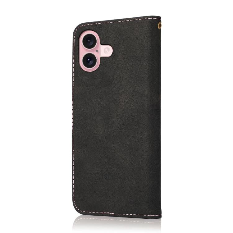 For iPhone 17 Dual-color Stitching Leather Phone Case