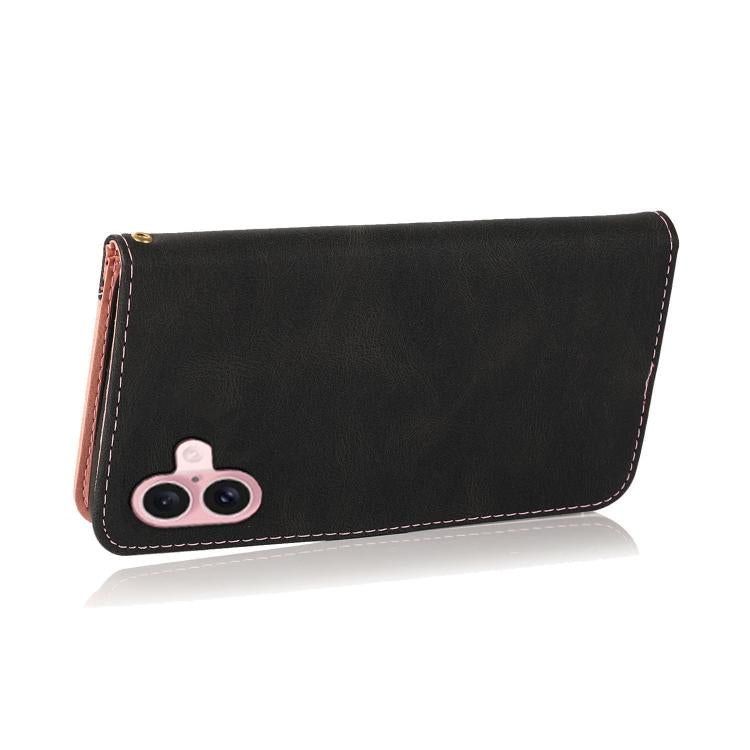 For iPhone 17 Dual-color Stitching Leather Phone Case