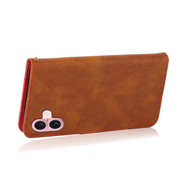 For iPhone 17 Dual-color Stitching Leather Phone Case