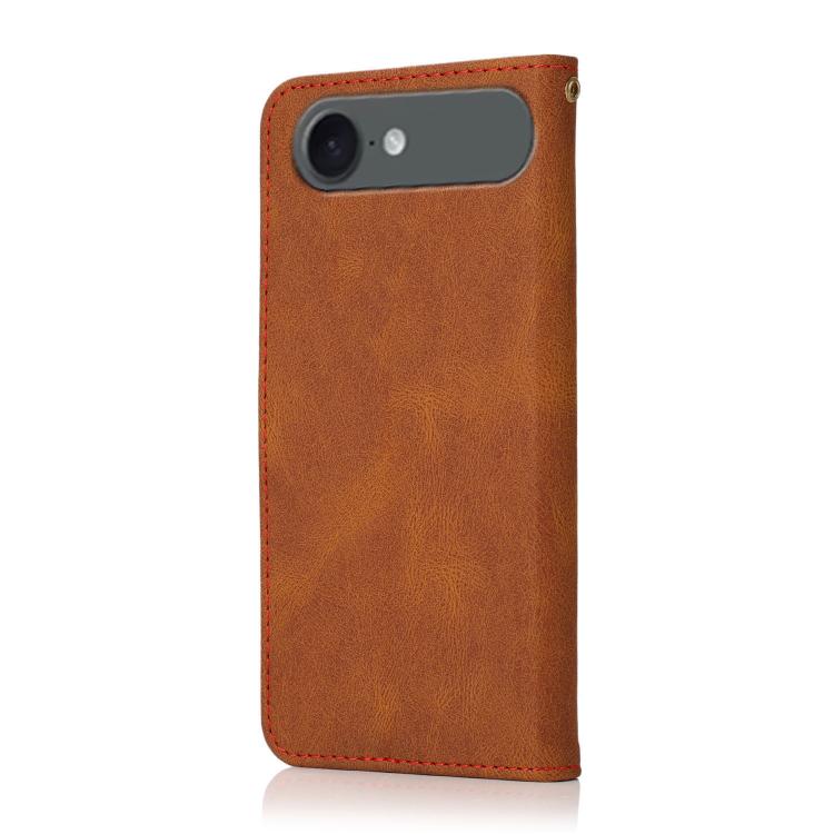 For iPhone Air Dual-color Stitching Leather Phone Case