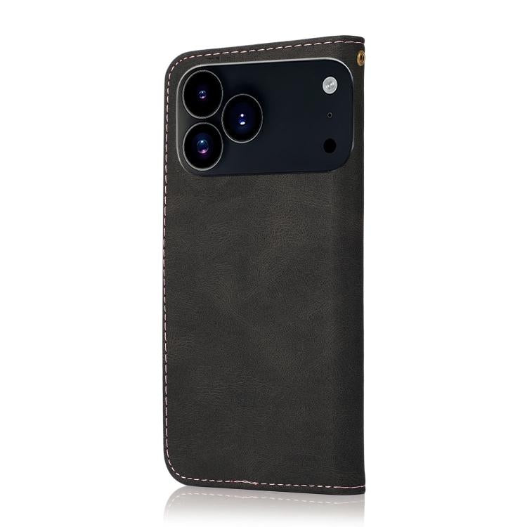 For iPhone 17 Pro Dual-color Stitching Leather Phone Case