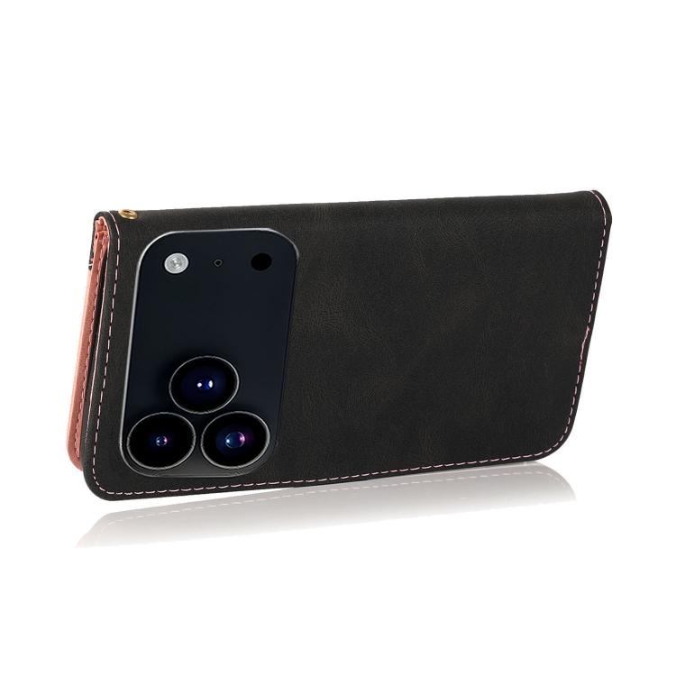 For iPhone 17 Pro Dual-color Stitching Leather Phone Case