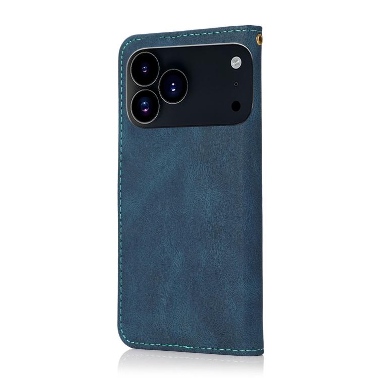For iPhone 17 Pro Max Dual-color Stitching Leather Phone Case