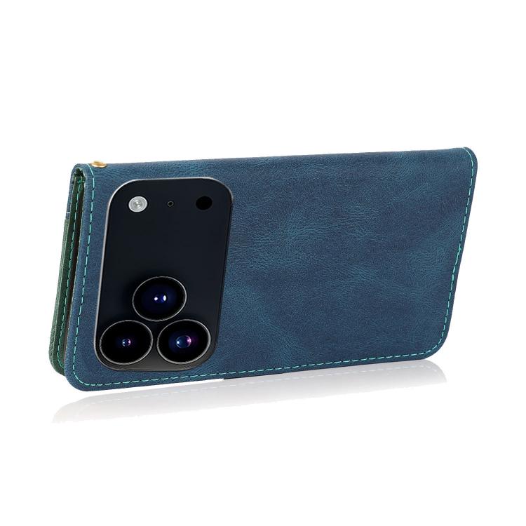 For iPhone 17 Pro Max Dual-color Stitching Leather Phone Case