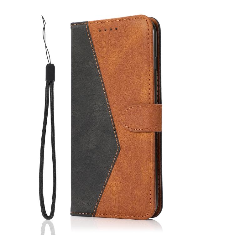For iPhone 17 Pro Max Dual-color Stitching Leather Phone Case