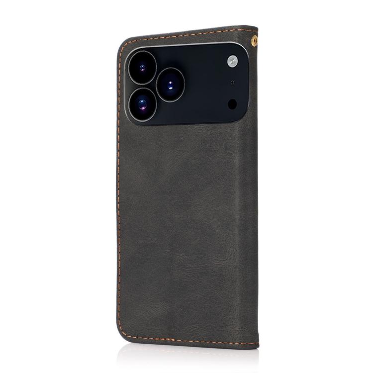 For iPhone 17 Pro Max Dual-color Stitching Leather Phone Case