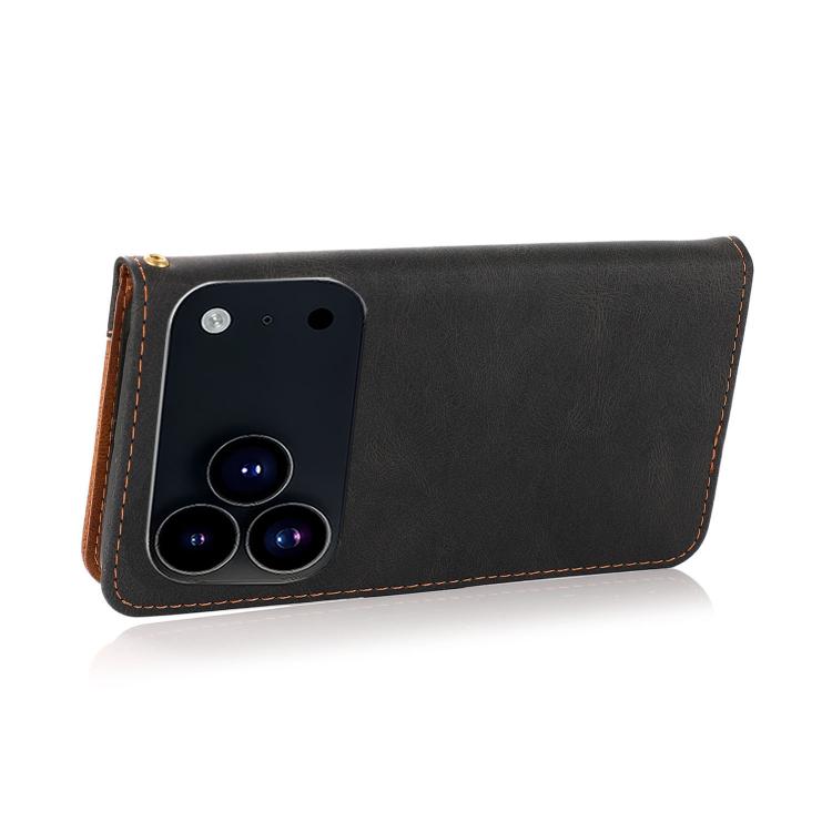 For iPhone 17 Pro Max Dual-color Stitching Leather Phone Case