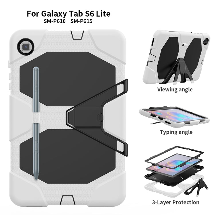 For Samsung Galaxy Tab S6 Lite P610 Shockproof Colorful Silicon + PC Protective Case with Holder & Pen Slot