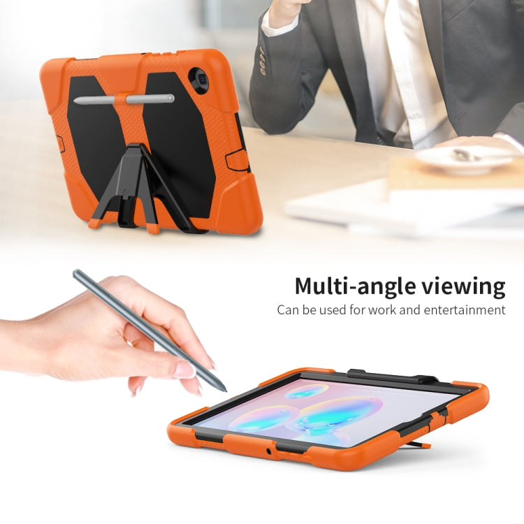 For Samsung Galaxy Tab S6 Lite P610 Shockproof Colorful Silicon + PC Protective Case with Holder & Pen Slot
